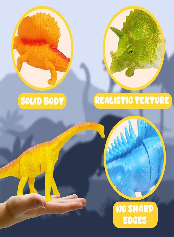 VGRASSP 4 Pcs Dinosaur Play Toy for Kids - Wild Dino Toy Figure Playset with Artificial Trees, Fences and Jungle Mat - Birthday Return Gift for Boys and Girls - Color As Per Stock - Image 5